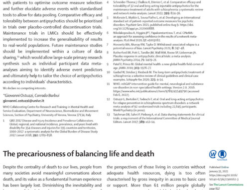 Article 33 : (Anglais) The Lancet – The precariousness of balancing life and death